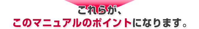 これらが、このマニュアルのポイントになります。